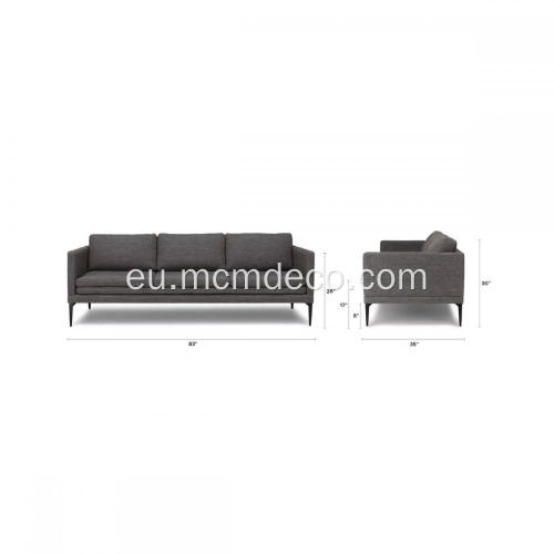 Triplo Meteorite ehuna griseko sofa